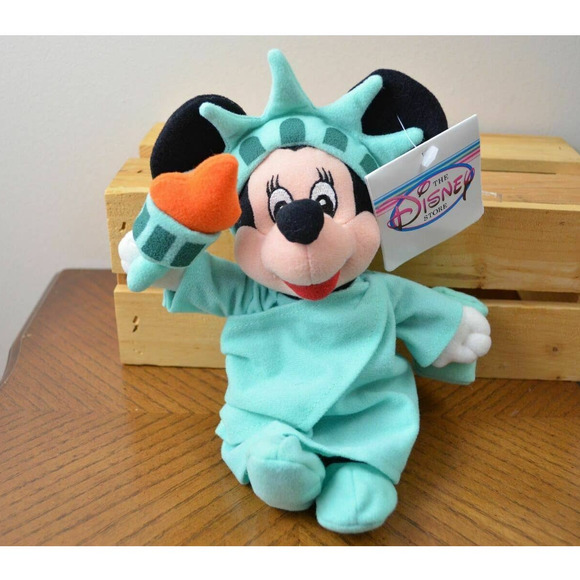Disney Bean Bag Statue of Liberty Minnie Mouse Stuffed Plush Doll Toy 10" - Picture 9 of 9